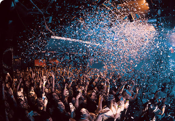 Concert crowd enjoying the show